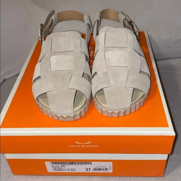 NWT VOILE BLANCHE ALICE Leather Sandals in Beige - Picture 7 of 14